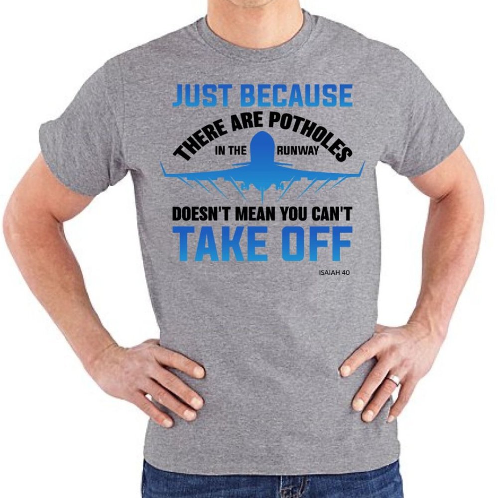 Take Off Grey Short Sleeve 100% Cotton T-Shirt